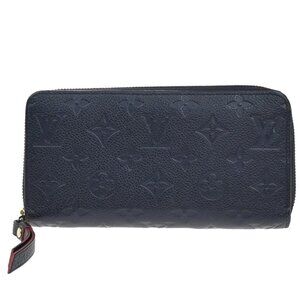 LOUIS VUITTON LV Zippy Long Wallet Monogram Empreinte Navy Blue M62121 73KB203